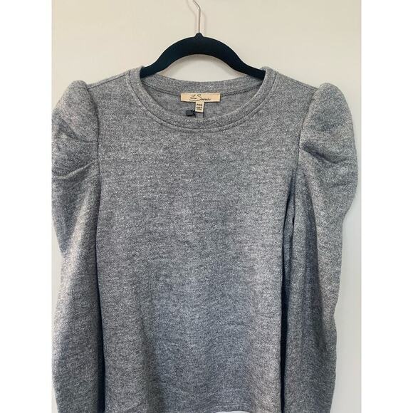 NWT Les Serein Puff Sleeve Long Sleeve Top Soft Gray Size XSmall - Picture 3 of 7